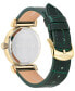 ფოტო #3 პროდუქტის Salvatore Women's Swiss Green Leather Strap Watch 36mm