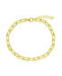 ფოტო #1 პროდუქტის Sterling Silver or Gold Plated Over Sterling Silver Polished Rope Design Paperclip Bracelet