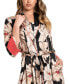 ფოტო #5 პროდუქტის Women's Printed Satin Wrap Robe