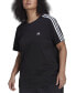 ფოტო #1 პროდუქტის Plus Size Essentials Slim 3-Stripes T-Shirt
