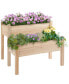 Фото #1 товара 2-Tier Raised Garden Bed Wood Planter Stand Plant Grow Box 34"x34"x28"