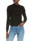 Фото #1 товара Sofiacashmere Ruffle Mock Neck Mesh Stitch Cashmere Sweater Women's