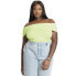 ფოტო #1 პროდუქტის Plus Size Off The Shoulder Fitted Top