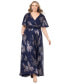 Фото #1 товара Plus Size Metallic-Print A-Line Dress