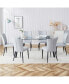 Фото #2 товара Glass Dining Set with 4 Light Grey Chairs