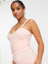 Фото #7 товара ASOS DESIGN Petite cami drape corset midi dress in pale pink