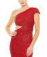 Фото #3 товара Women's Ieena Sequined One Shoulder Cap Sleeve Cut Out Gown