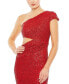 Women's Ieena Sequined One Shoulder Cap Sleeve Cut Out Gown Красный, 0R - фото #3