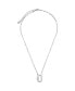Women's Pave Cubic Zirconia Carabiner Silver Plated Lock Necklace