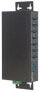 Manhattan USB-A 7-Port Hub Industrial - 7x USB-A Ports - 5 Gbps (USB 3.2 Gen1 aka USB 3.0) - 20 kV ESD Protection - A/C - Bus and Terminal-Block Power Options - DIN Rail - Wall Mountable - Metal Housing - Screw-Lock Security - SuperSpeed USB - Black - Three Year Wa
