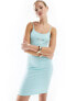 Фото #1 товара Calvin Klein Jeans Slim Monogram Cami Dress in Blue Tint