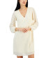 Фото #4 товара Women's Textured Chiffon Long-Sleeve Bow-Back Dress, Created for Macy's