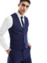 ASOS DESIGN wedding super skinny suit waistcoat in navy microtexture