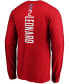 Фото #4 товара Men's Kawhi Leonard Red LA Clippers Team Playmaker Name Number Long Sleeve T-shirt