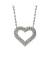 ფოტო #1 პროდუქტის Suzy Levian Sterling Silver Cubic Zirconia Double Row Open Heart Pendant Necklace