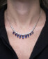 ფოტო #2 პროდუქტის Blue Sapphire (6 ct. t.w.) & White Sapphire (4-7/8 ct. t.w.) Dangle 17" Statement Necklace in Sterling Silver