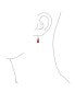 ფოტო #2 პროდუქტის Western Style Dark Red Burgundy Simulated Coral Elongated Teardrop Filigree Lever Back Dangle Earrings For Women .925 Sterling Silver