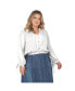 ფოტო #1 პროდუქტის Plus Size Long Bishop Tie Sleeve Chiffon Blouse