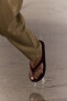 Flat velvet sandals