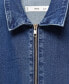 ფოტო #7 პროდუქტის Women's Zipper Detail Denim Jumpsuit