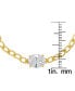 Cubic Zirconia Oval Chain Link Bracelet in 14K Gold Plated