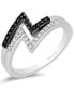 Black Diamond (1/8 ct. t.w.) & White Diamond (1/8 ct. t.w.) Cruella Double Lightening Bolt Ring in Sterling Silver & Black Rhodium-Plate