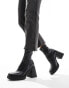 Фото #1 товара Stradivarius platform heel ankle boot in black