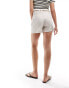 Фото #2 товара Mango linen mix tie waist shorts in beige