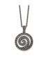 Antiqued Marcasite Swirl Pendant Cable Chain Necklace