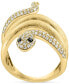 ფოტო #3 პროდუქტის EFFY® White Diamond (1/2 ct. t.w.) & Black Diamond Accent Snake Ring in 14k Gold