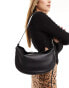 & Other Stories leather shoulder bag with side buckle trim detail in black