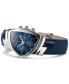 ფოტო #3 პროდუქტის Women's Swiss Chronograph Ventura Blue Textile Strap Watch 32x50mm