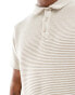 Фото #2 товара ASOS DEISGN polo in beige stripe texture