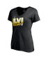 Фото #3 товара Women's Black Los Angeles Rams Super Bowl LVI Bound Tilted Roster V-Neck T-shirt