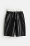 Фото #6 товара Double-waistband Leather Shorts