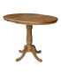 36" Round Top Pedestal Table with 12" Leaf