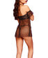 Фото #2 товара Odette Dot Mesh and Lace Babydoll & Thong 2pc Lingerie Set