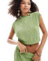 Фото #1 товара Vero Moda plisse cropped top co-ord in mid green