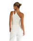 ფოტო #2 პროდუქტის Women's Symphony Double Strap Knit Crop - Cream