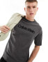 Фото #1 товара Calvin Klein raised embroidered logo t-shirt in dark grey