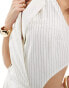 Pretty Lavish linen blend pinstripe jumpsuit in cream