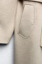 Фото #9 товара Длинное пальто из смесовой шерсти с поясом ZARA