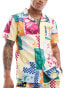 Another Influence beach shirt in postcard print