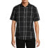 Фото #1 товара George Poplin Shirt Men’s Size Medium Black Plaid Short Sleeves Button Down