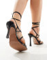 Фото #3 товара ASOS DESIGN Wide Fit Native strappy heeled sandals in black