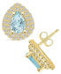 Фото #1 товара ``` Серьги Macy's Aquamarine and Diamond Halo Stud ```