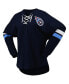 Women's Navy Tennessee Titans Spirit Jersey Lace-Up V-Neck Long Sleeve T-shirt