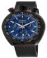 ფოტო #1 პროდუქტის Men's Canal Street Chrono Black Leather Watch 48mm