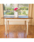 Clearwater Rectangular Sliding Top Table, Dark Oak and Cream, 29.5" x 29" x 49.88