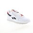 Фото #4 товара Reebok Classic Leather Mens White Leather Lace Up Lifestyle Sneakers Shoes